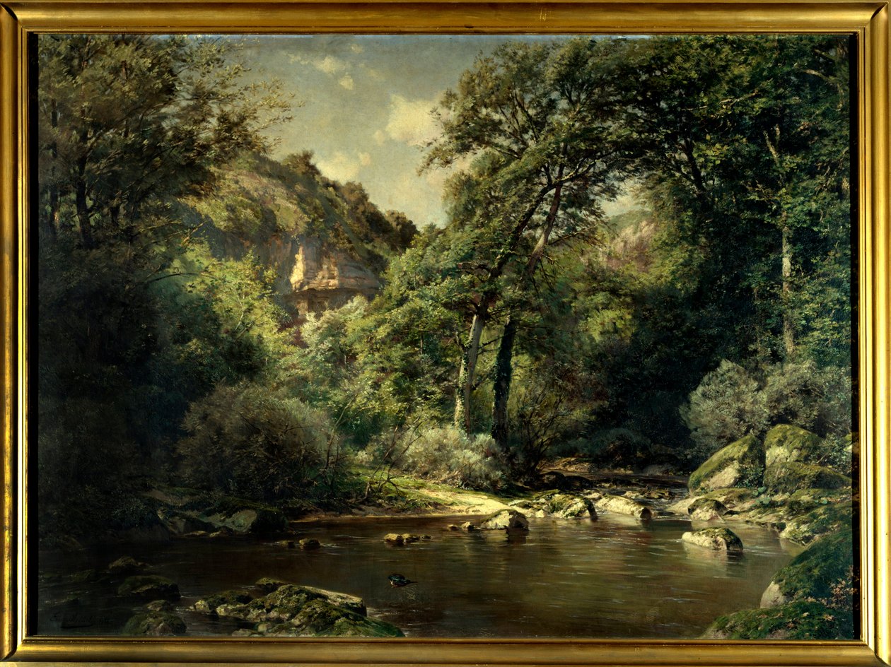 يوجد في السيل سيرفيريو في العين. رسم ميشيل إميل (1818-1909) بواسطة ميشيل اميل