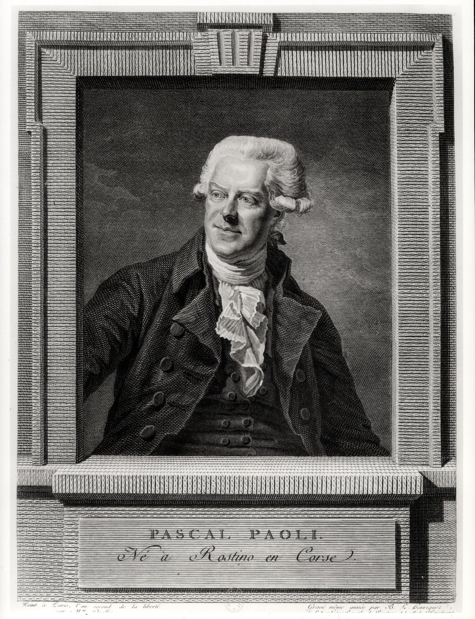 صورة لباسكال باولي ، نقشها بنوا لويس هنريكيز (1732-1806) 1793 بواسطة ميشيل مارتن