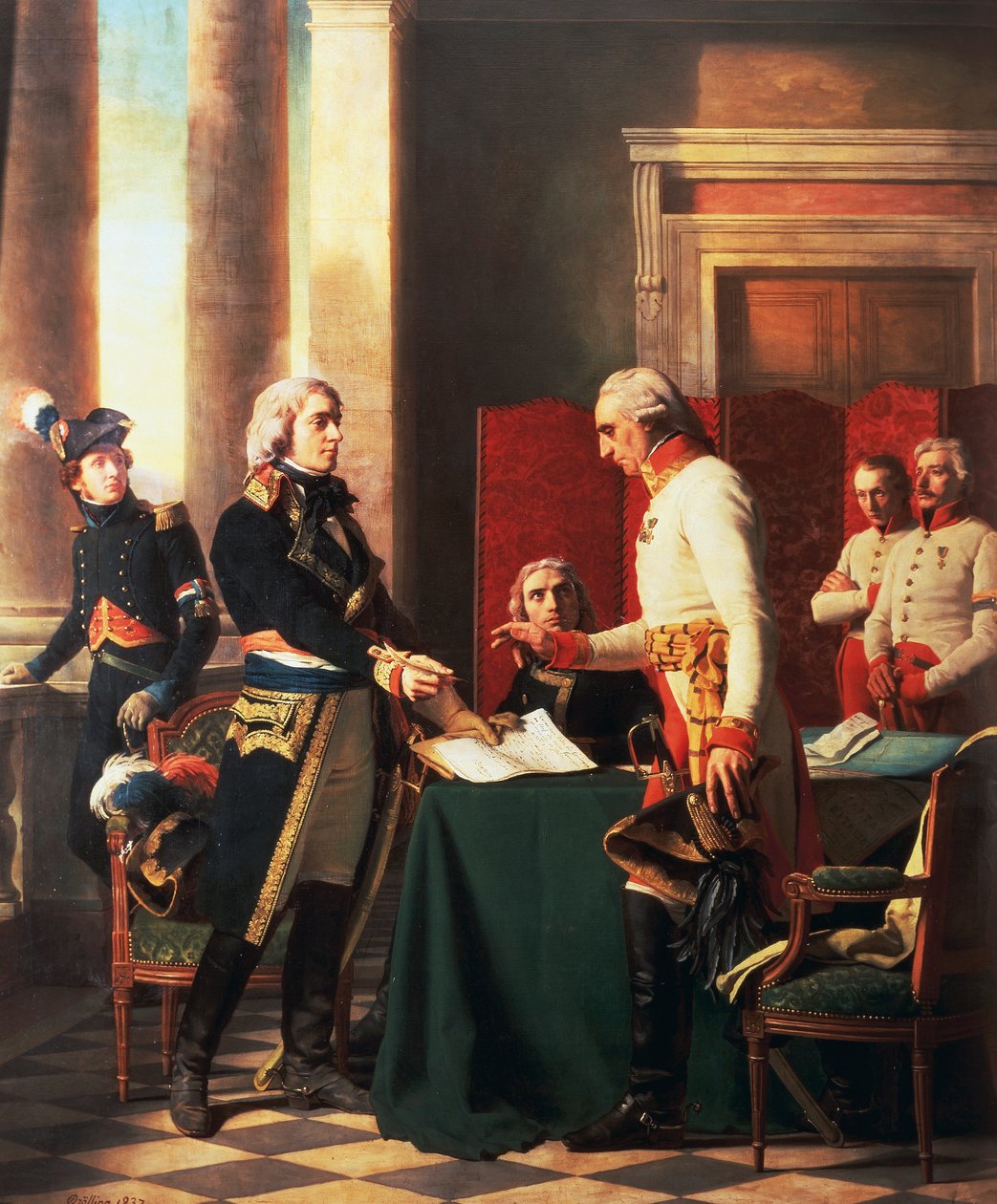 Signing of the Convention of Alexandria after the French victory at the Battle of Marengo, June 15 بواسطة ميشيل مارتن
