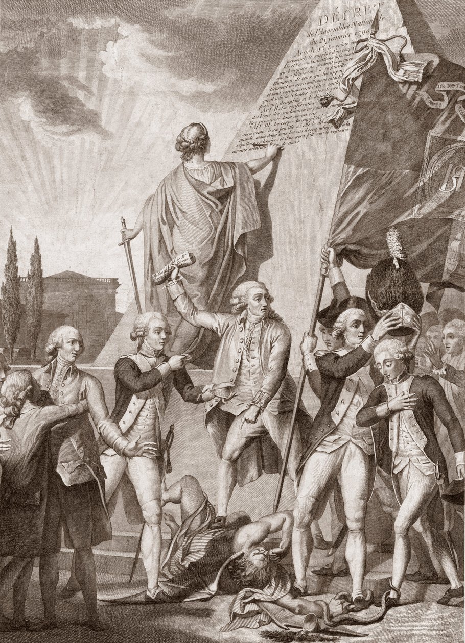 ميشيل بيكينوت (1747-1814). رموز الفلسفة والوطنية ، الرابحون على شيطان التحيزات - الفلسفة والوطنية المنتصرون في شيطان التحيز - بقلم ميشيل بيكينوت (1747-1814). بواسطة ميشيل بيكينوت