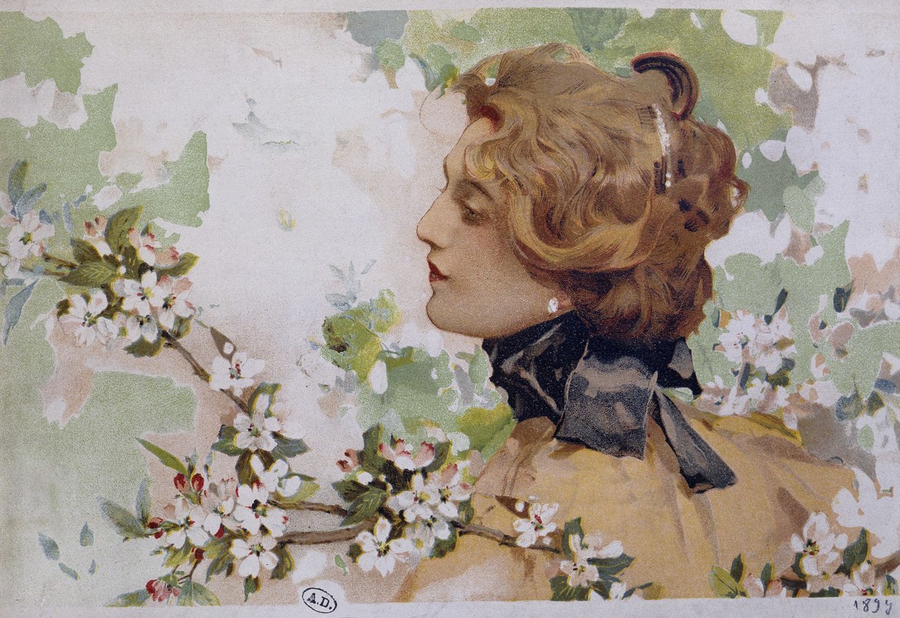 Woman among the flowers - chromo. by Simondy بواسطة ميشيل سيمونيدي