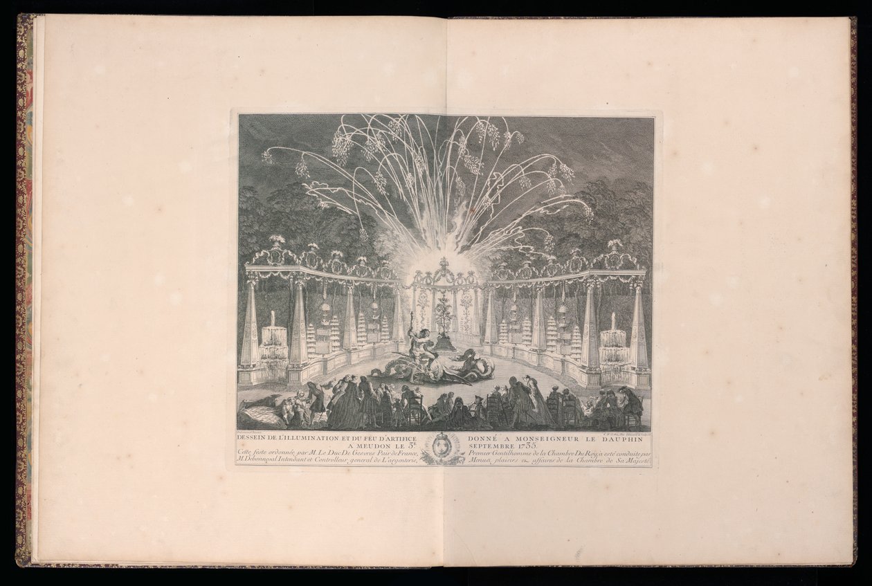 تصميم الإضاءة والألعاب النارية المخصصة لصاحب السمو دوفين في ميدون ، 3 سبتمبر 1735 بواسطة ميشيل دي بونيفال