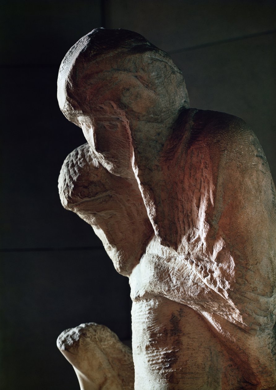 Pietà المعروفة بتفاصيل Rondanini من رخام الرؤوس بواسطة مايكل أنجلو بوناروتي