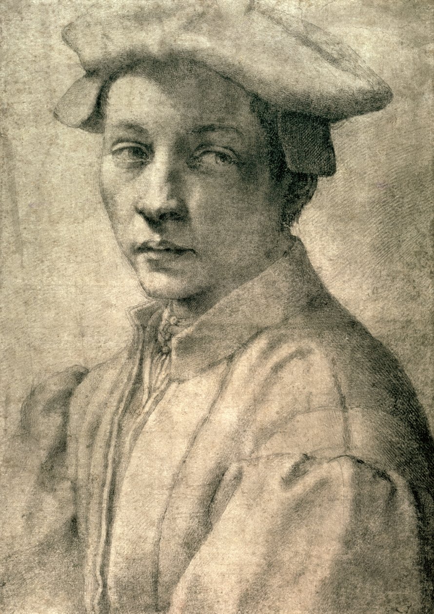 صورة لأندريا كواراتسي ، c.1532 (طباشير أسود على ورق) بواسطة مايكل أنجلو بوناروتي