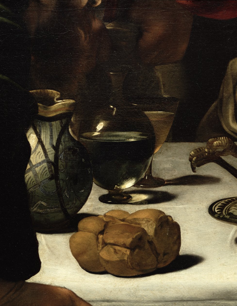 العشاء في عمواس ، 1601 (زيت وحرارة على قماش) (تفاصيل 928) بواسطة مايكل أنجلو ميريسي كارافاجيو