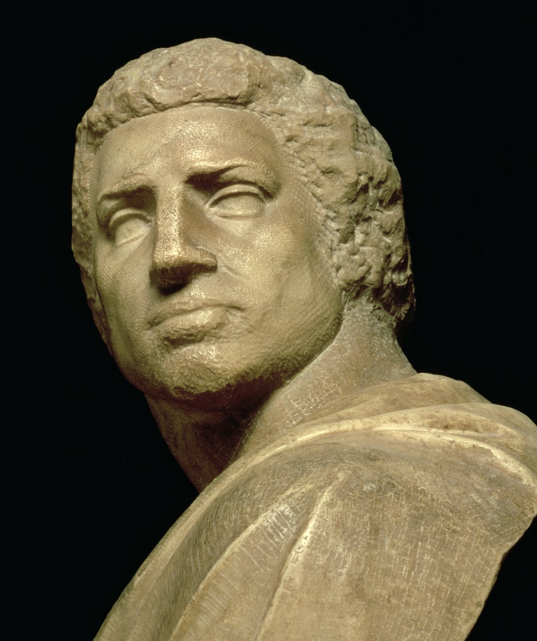 بروتوس ، تفاصيل رأس تمثال نصفي بقلم مايكل أنجلو بوناروتي 1475-1564 ، c.1539-40 تفاصيل رخام 79848 بواسطة مايكل أنجلو بوناروتي