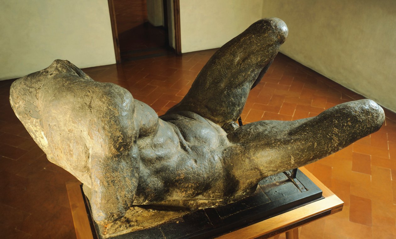نموذج لتجسيد النهر لخزانة سان لورينزو الجديدة ، بقلم مايكل أنجلو (1475-1564) بواسطة مايكل أنجلو بوناروتي