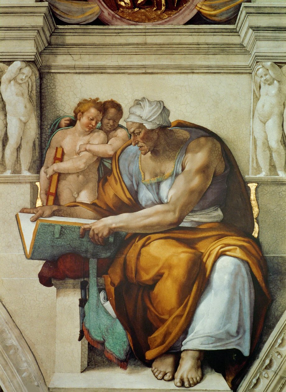 الأنبياء والعرافات: سقف كنيسة Cumaean Sibyl Sistine في الفاتيكان ، 1508-1512. بواسطة مايكل أنجلو بوناروتي
