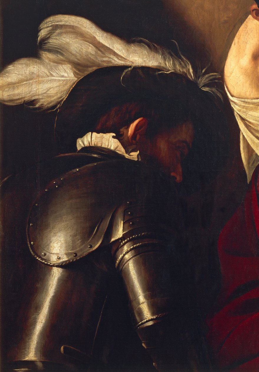 رجل يرتدي درعًا ، من The Crowning with Thorns ، حوالي 1603 (زيت على قماش) (تفاصيل 507206) بواسطة مايكل أنجلو ميريسي دا كارافاجيو