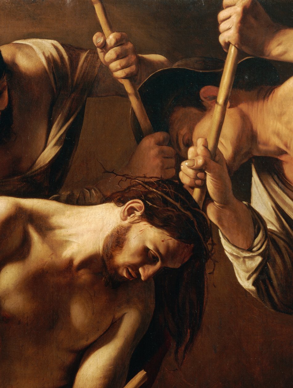 التاج مع الأشواك ، حوالي 1603 (زيت على قماش) (التفاصيل 507206) بواسطة مايكل أنجلو ميريسي دا كارافاجيو