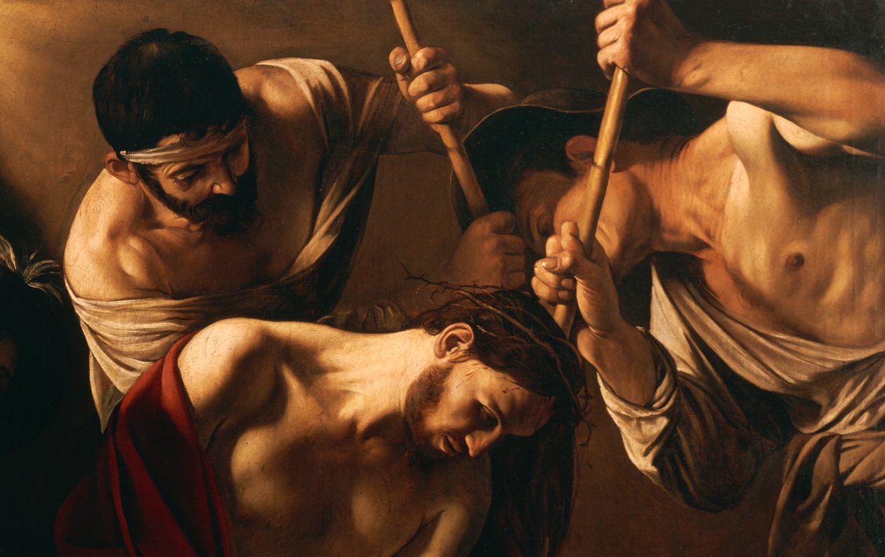 التاج مع الأشواك ، حوالي 1603 (زيت على قماش) (التفاصيل 507206) بواسطة مايكل أنجلو ميريسي دا كارافاجيو