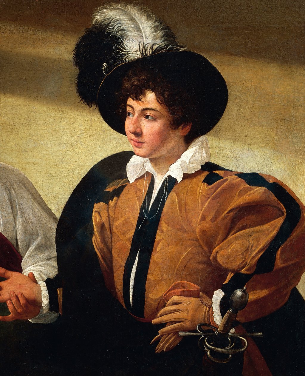 The Fortune Teller, detail, c.1596-97 (oil on canvas) بواسطة مايكل أنجلو ميريسي دا كارافاجيو