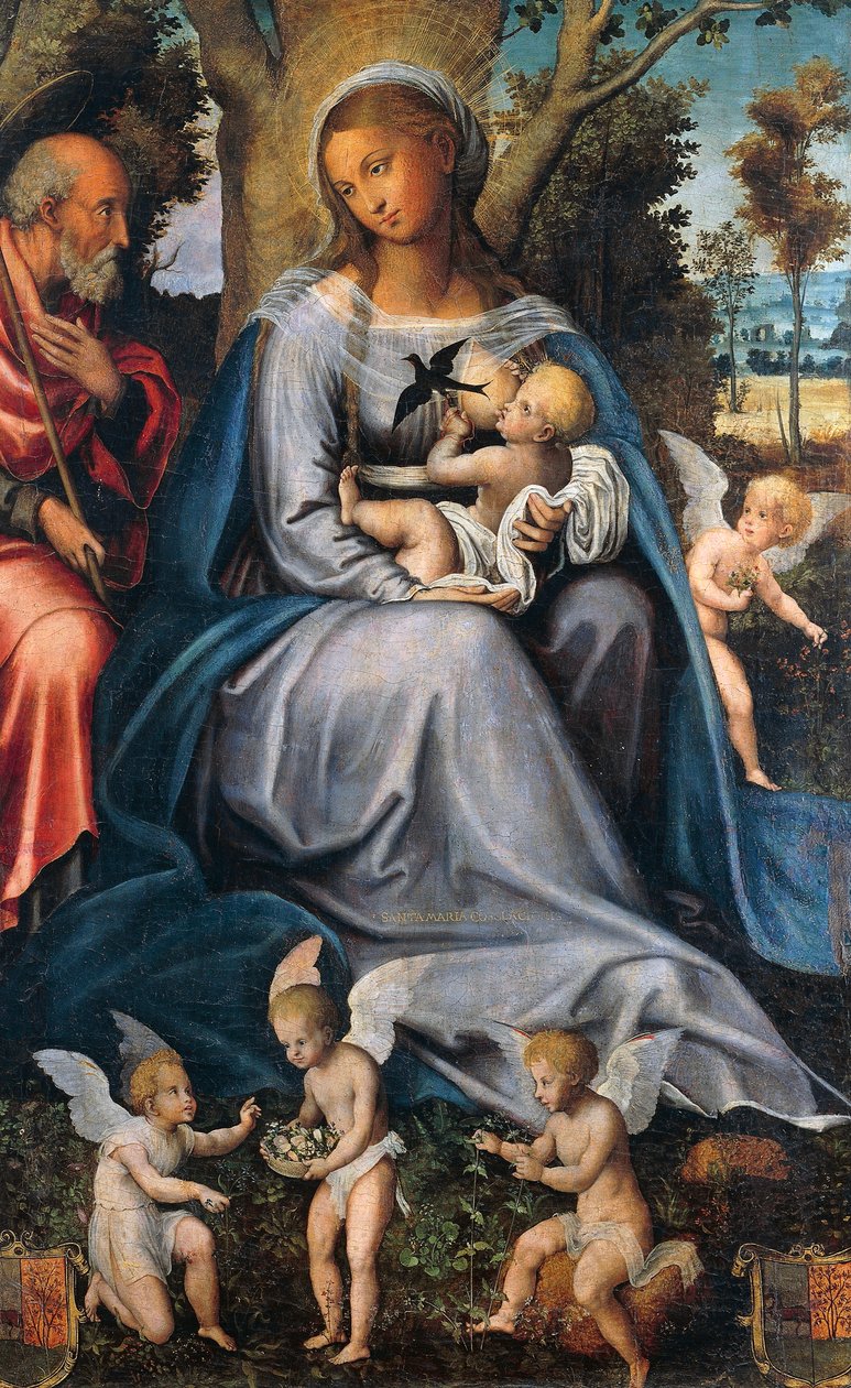 الباقي في مصر ، اللوحة المركزية للوحة التعزية الثلاثية ، المنسوبة إلى ميشيل كافارو (1517-1584) ، تمبرا وزيت على خشب. بواسطة ميشيل (Attr.) كافارو