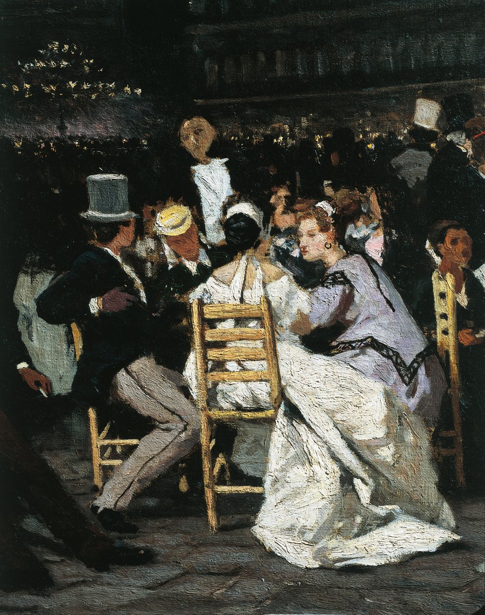 A cafe in Piazza San Marco, by Michele Cammarano بواسطة ميشيل كامارانو