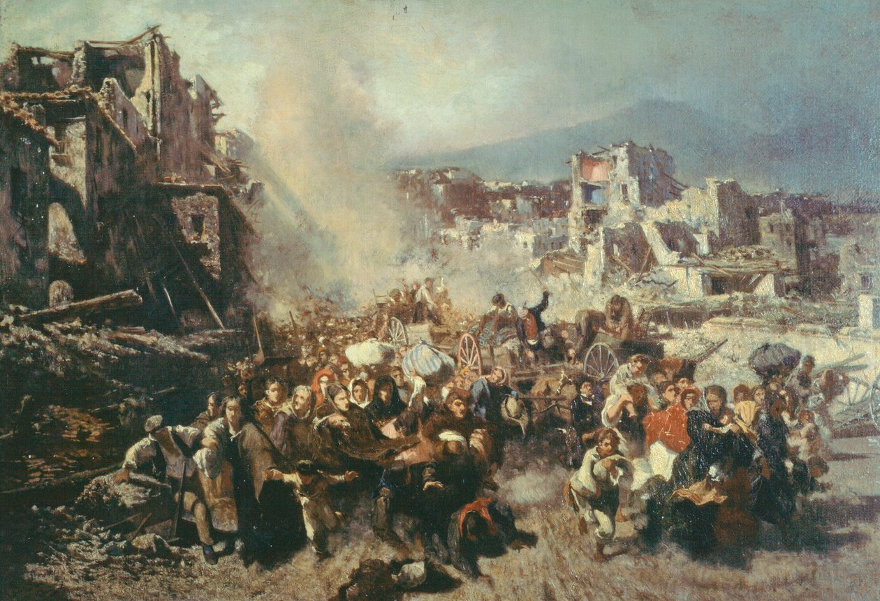 زلزال في توري ديل جريكو ، بقلم ميشيل كامارانو (1835-1920) ، زيت على قماش بواسطة ميشيل كامارانو