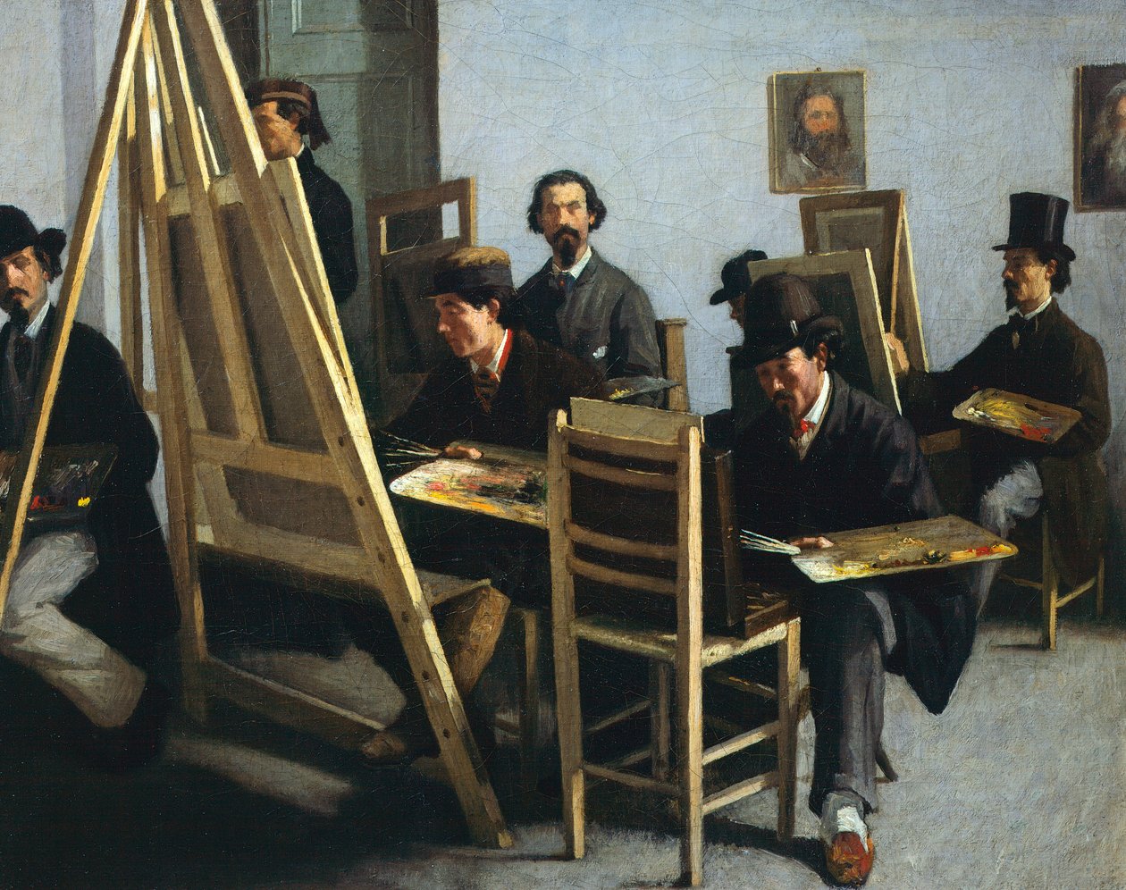 School of Painting, by Michele Cammarano, Circa 1865 بواسطة ميشيل كامارانو