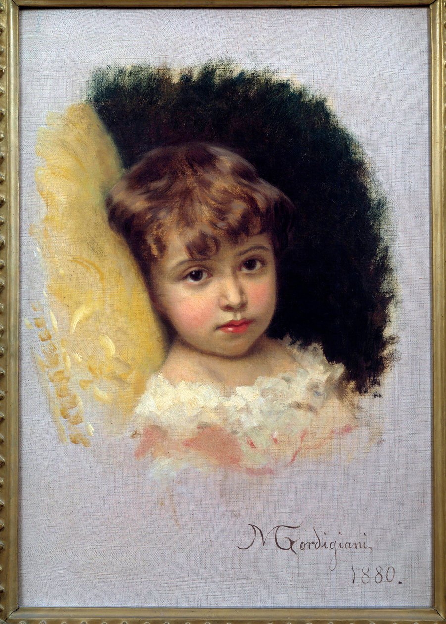 لوحة صورة الطفل لميشيل جورديجياني (1830-1909) 1880 فلورنسا ، متحف الفن الحديث بواسطة ميشيل جورديجياني
