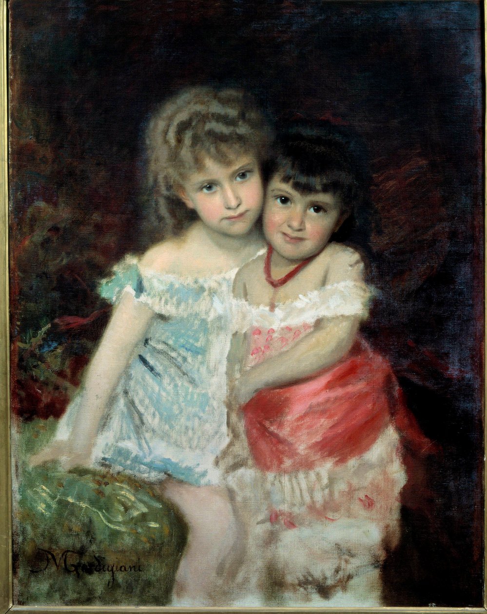 صورة بلانش وأميلي لوحة لميشيل جورديجياني (1830-1909) 1877 فلورنسا ، متحف الفن الحديث بواسطة ميشيل جورديجياني
