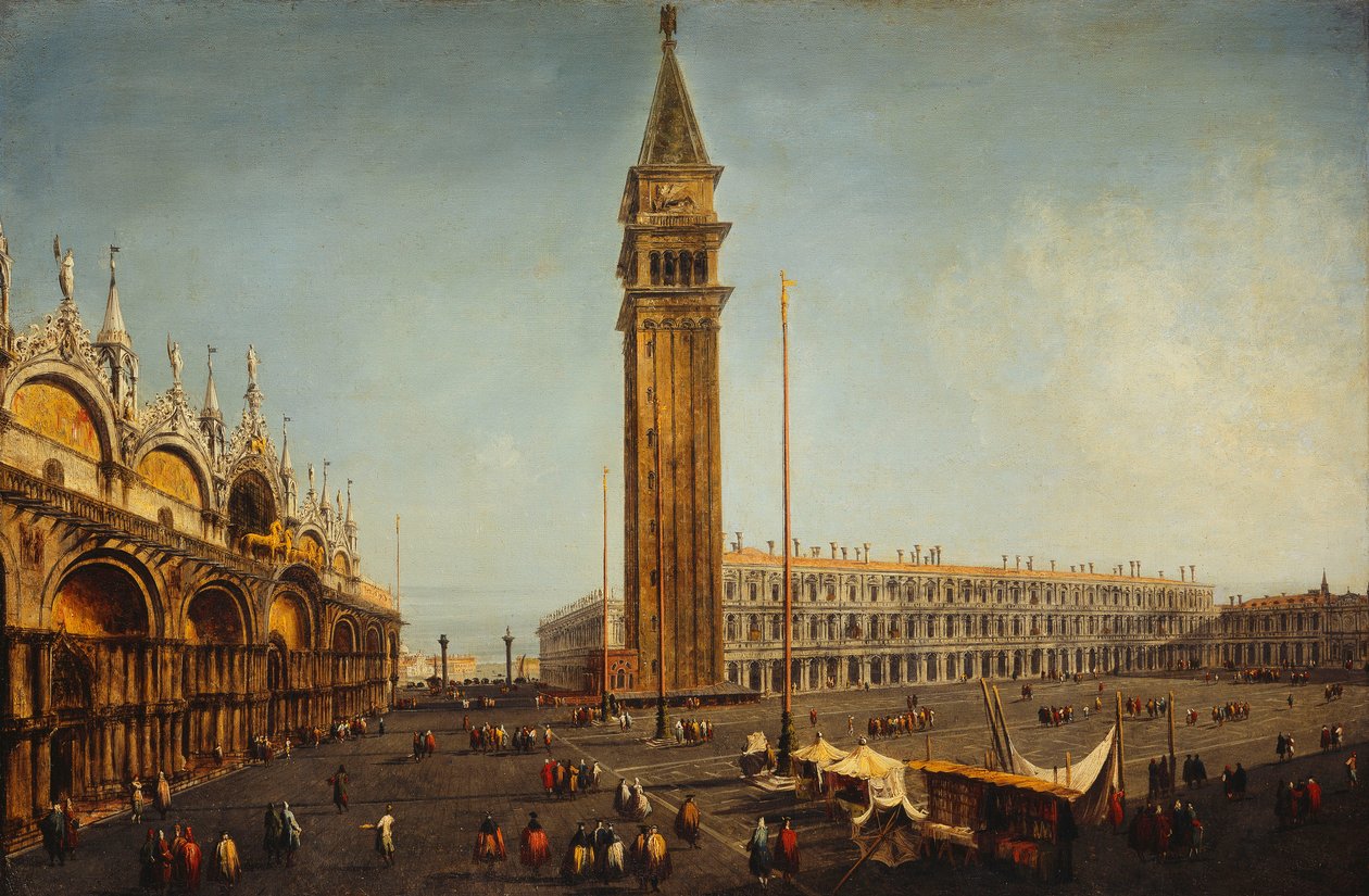ساحة سان ماركو ، البندقية ، من Torre dell "Orologio ، c.1737-9 بواسطة ميشيل ماريشي