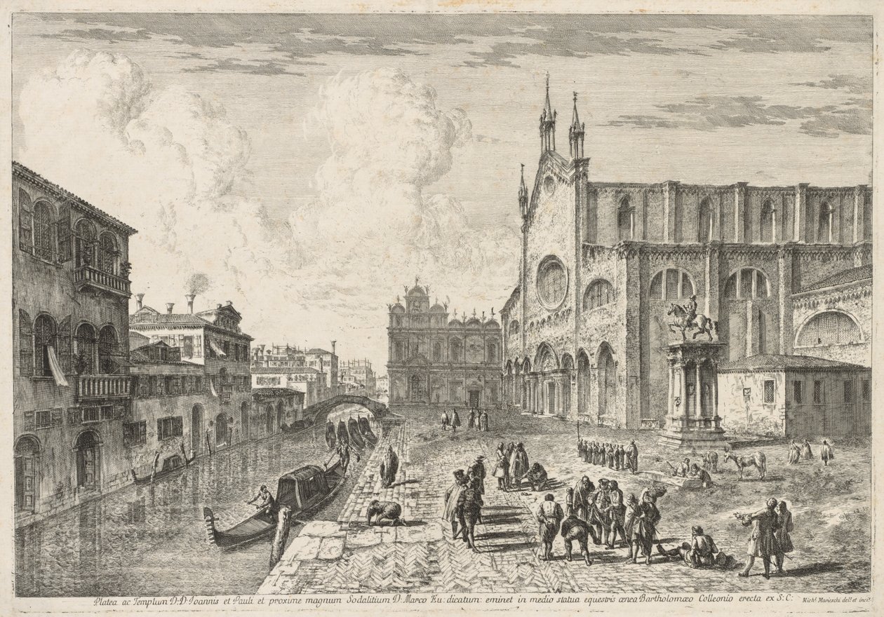 مناظر البندقية: Campo SS Giovanni e Paolo ، 1741. بواسطة ميشيل ماريشي