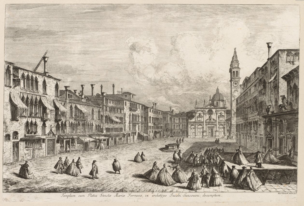 مناظر البندقية: S. Maria Formosa ، 1741. بواسطة ميشيل ماريشي