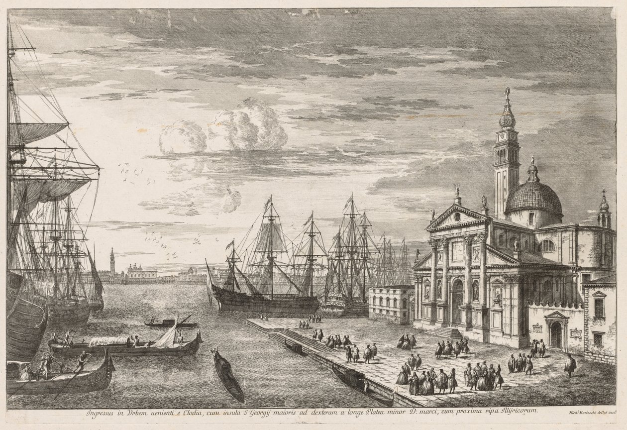 مناظر البندقية: حوض سانت ماركس ، 1741. بواسطة ميشيل ماريشي