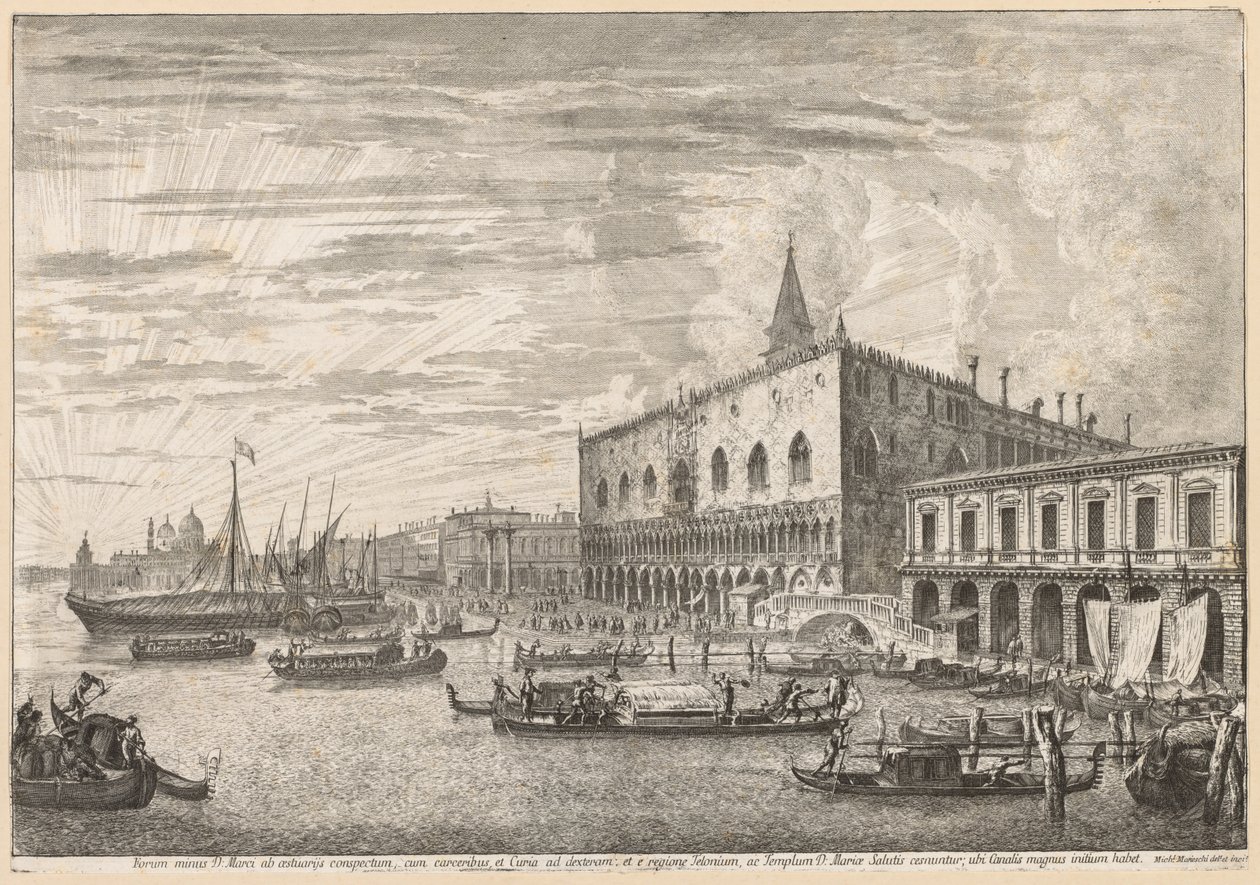 مناظر لمدينة البندقية: The Molo and S.M Della Salute بواسطة ميشيل ماريشي