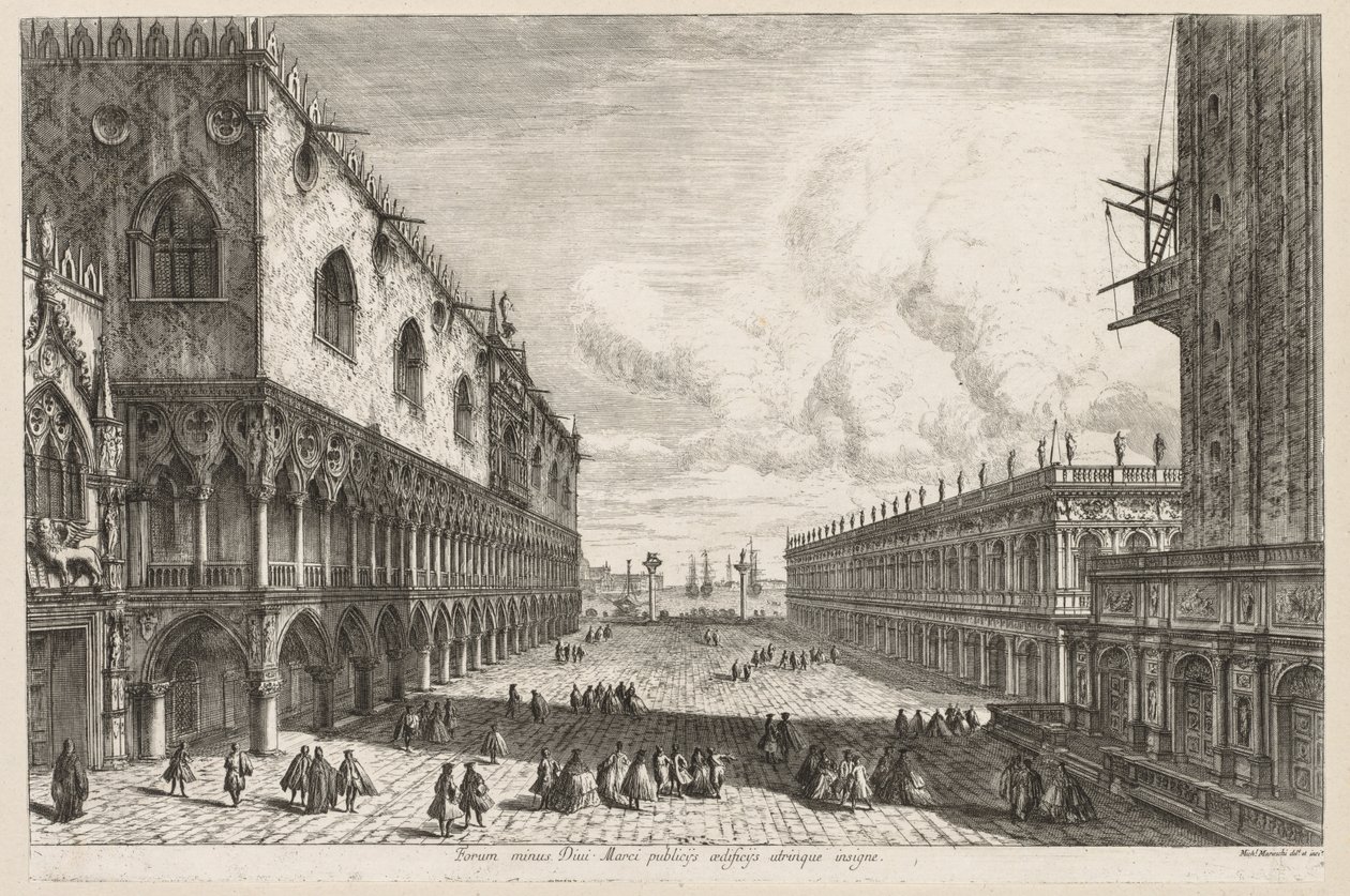 مناظر البندقية: The Piazzetta ، 1741. بواسطة ميشيل ماريشي