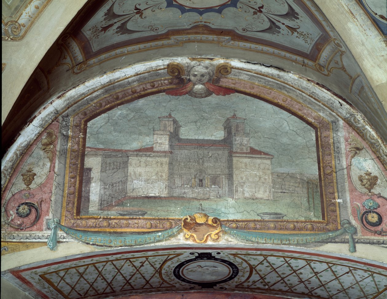 تفاصيل السقف ، فيلا ميديسيا دي كاريجي فريسكو بواسطة Michelozzo di Bartolommeo