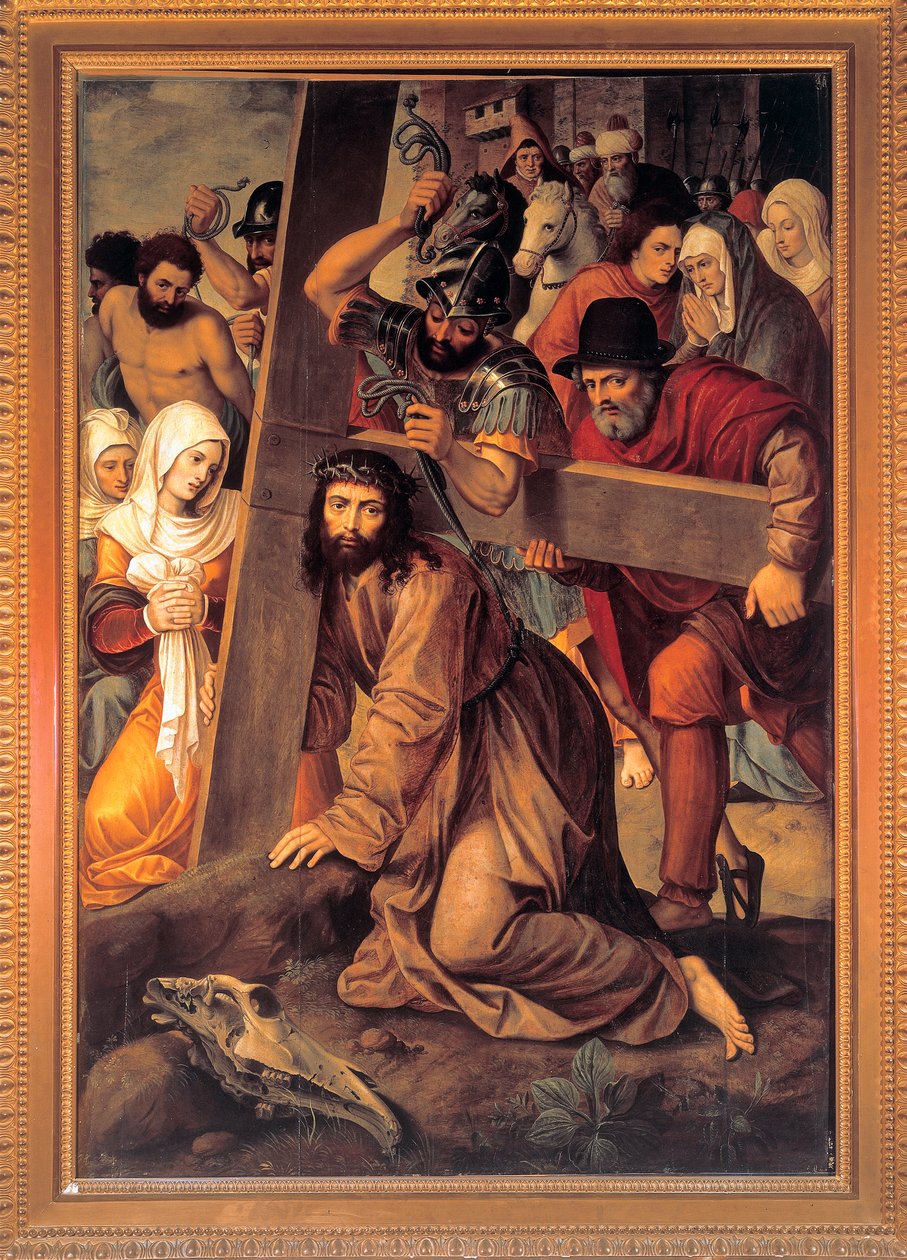 "" المسيح يحمل الصليب "(المسيح يحمل الصليب) لوحة ميشيل كوكسي (كوكسي) (1499-1592) بواسطة ميشيل الأول كوكسي أو كوكسي