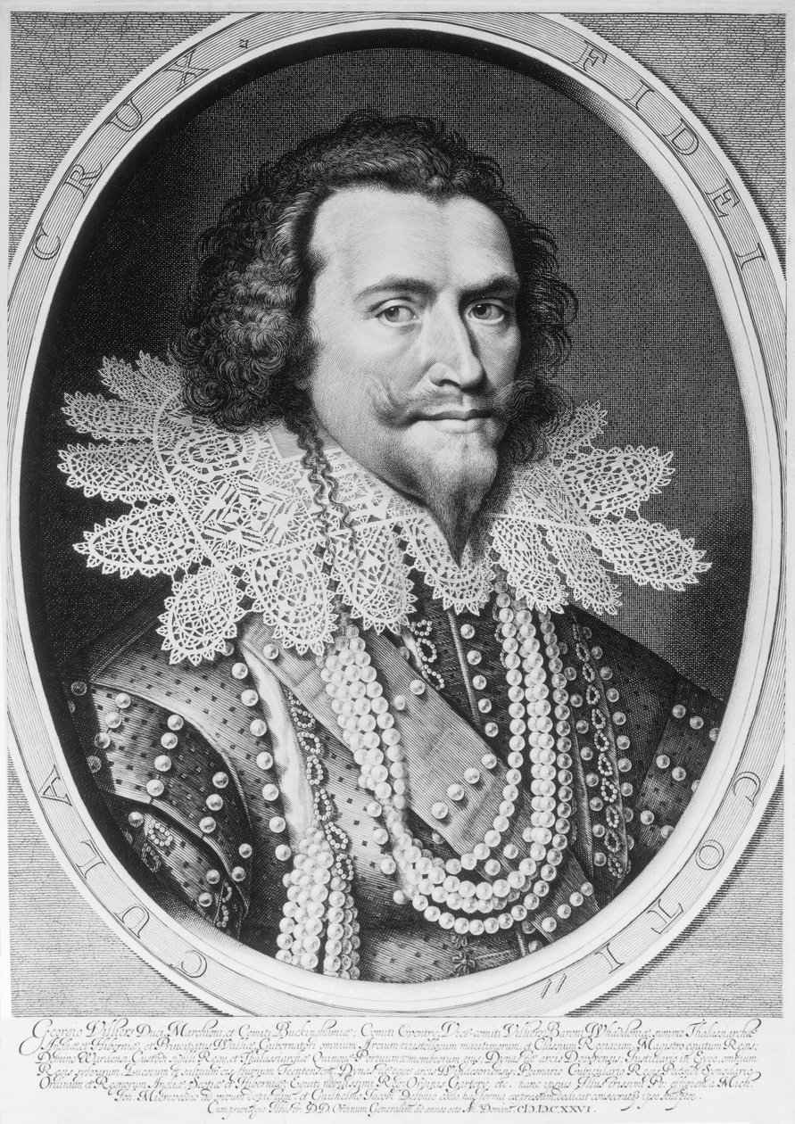 صورة لجورج فيليرز ، دوق باكنغهام الأول (1592-1628) ، نقشها ويليم جاكوبز. دلف (1580-1638) 1626 (النقش) (صور من وزن الجسم) بواسطة ميشيل جانز فان ميريفيلد