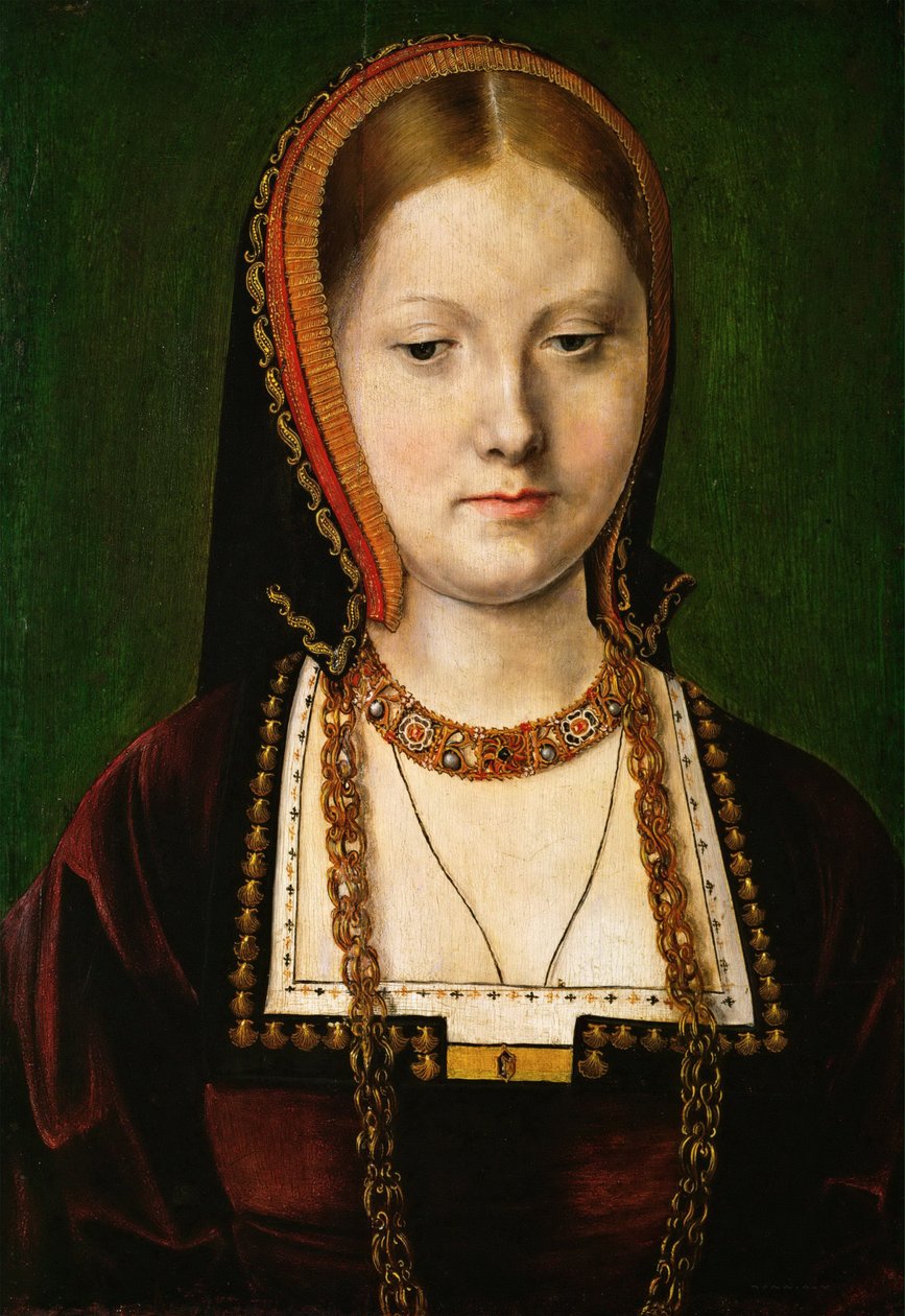 ماري من إنجلترا - صورة ماري تيودور (1496-1533) - مايكل سيتو (السيد ميشيل) (1460 / 68-1525). زيت على خشب ، أوائل القرن السادس عشر. الأبعاد: 35x26.5 سم. متحف تاريخ الفن ، فيينا بواسطة ميشيل سيتو