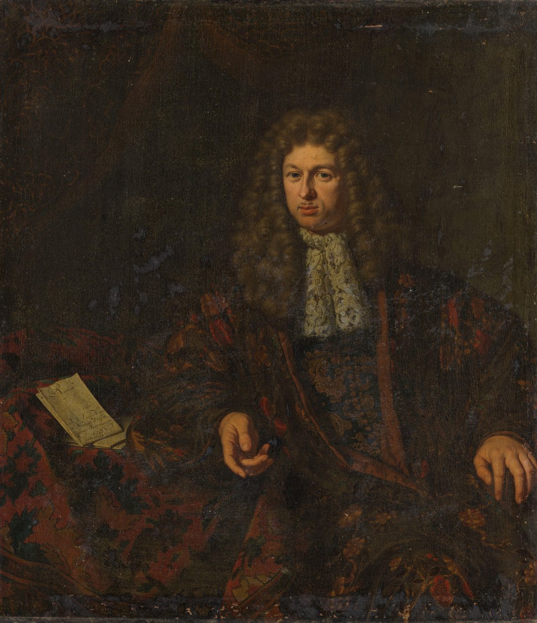 صورة لنيكولاس ويتسن (1641-1717) بواسطة ميشيل فان موشر (توقيع الفنان)