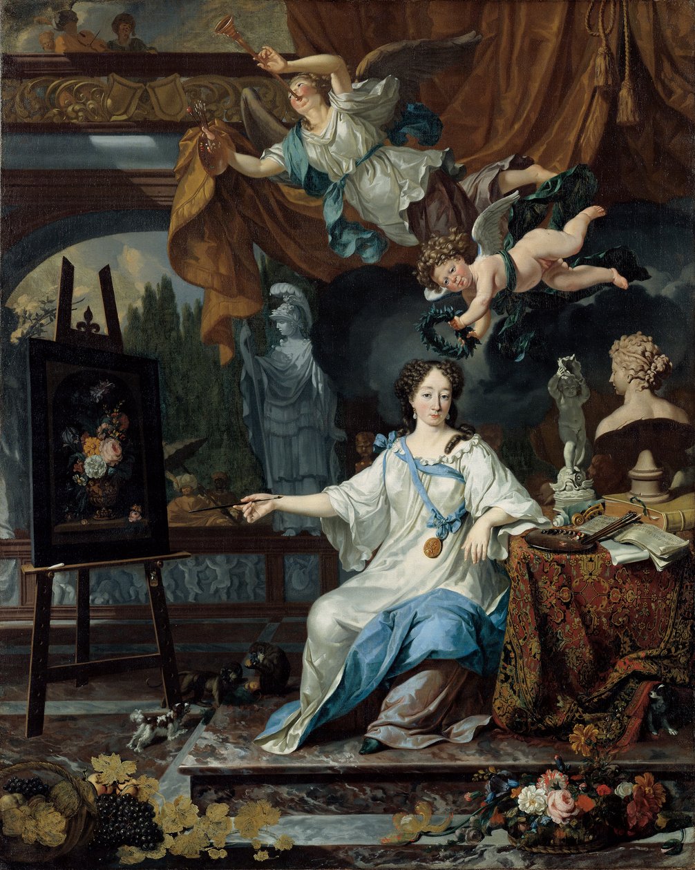 صورة مجردة لفنانة في الاستوديو الخاص بها ، c.1675-1685 بواسطة ميشيل فان موسشر