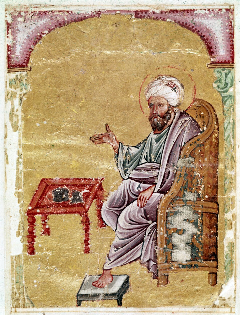 Ms.Ahmed III.2127 f.1v، Dioscorides، folio from a manuscript of De Materica Medica by Dioscorides، 1229 (مرحاض غير شفاف وذهب على ورق) بواسطة مدرسة الشرق الأوسط مدرسة الشرق الأوسط