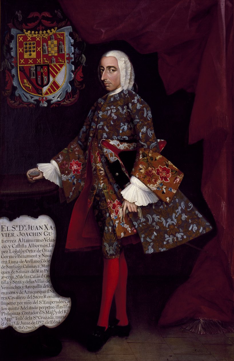 Don Juan Xavier Joachín Gutiérrez Altamirano Velasco، Count of Santiago de Calimaya، 1752 بواسطة ميغيل كابريرا
