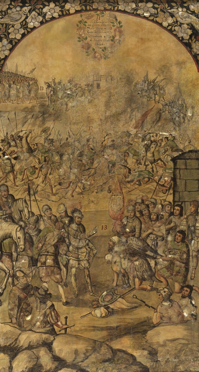 غزو المكسيك من قبل هرنان كورتيس بار غونزاليس وميغيل وخوان (نشط نهاية القرن السابع عشر). بواسطة ميغيل وخوان جونزاليس