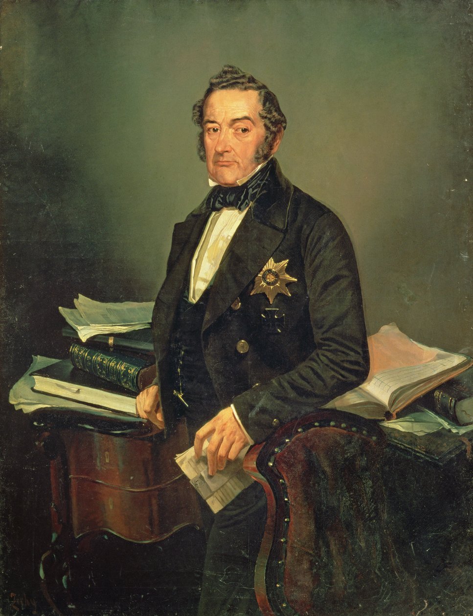 صورة للسيناتور إيفان تولستوي (1792-1854) (زيت على قماش) بواسطة Mihaly بواسطة Zichy