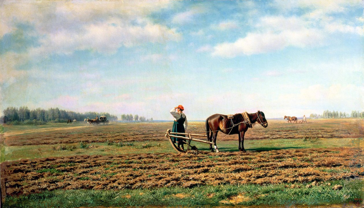 حرث الحقل ، 1871 بواسطة ميخائيل كونستانتينوفيتش كلودت
