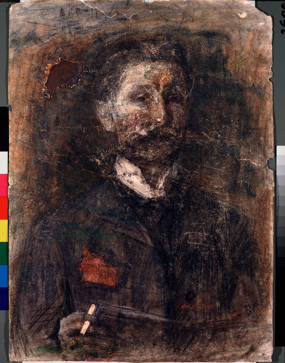 صورة ذاتية (بورتريه ذاتي) - عمل ميخائيل ألكساندروفيتش فروبل (فروبل) (1856-1910) ، فحم ، باستيل ومتفائل على ورق مقوى بواسطة ميخائيل الكساندروفيتش فروبل