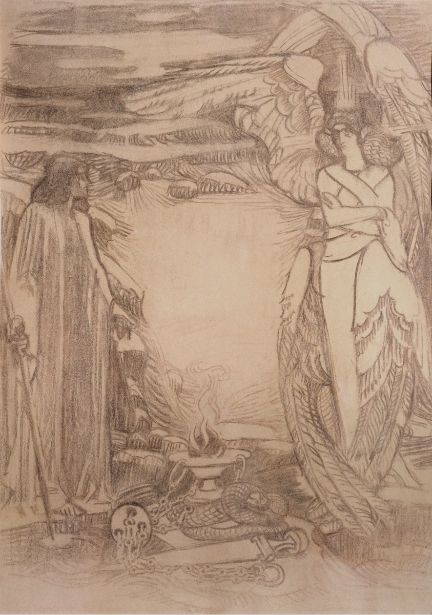 رسم توضيحي لقصيدة النبي أ. بوشكين ، 1905 بواسطة ميخائيل الكساندروفيتش فروبل