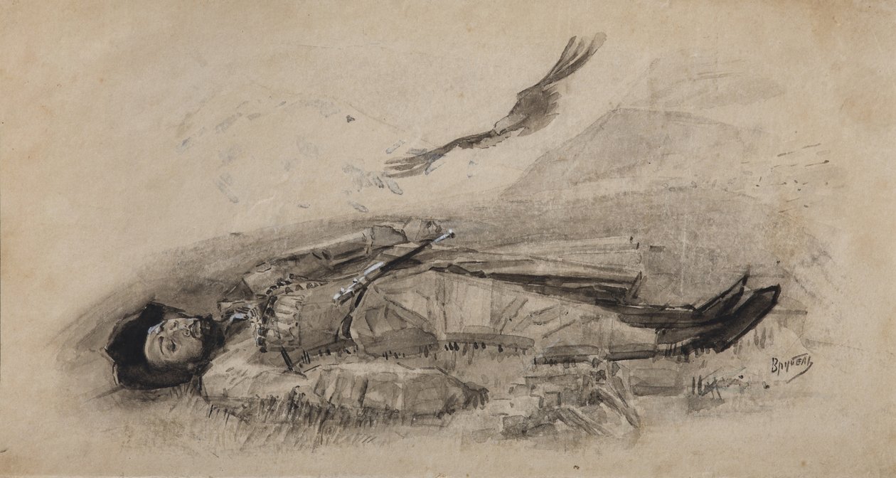 رسم توضيحي لقصيدة إسماعيل باي م. ليرمونتوف ، 1889-1891 بواسطة ميخائيل الكساندروفيتش فروبل