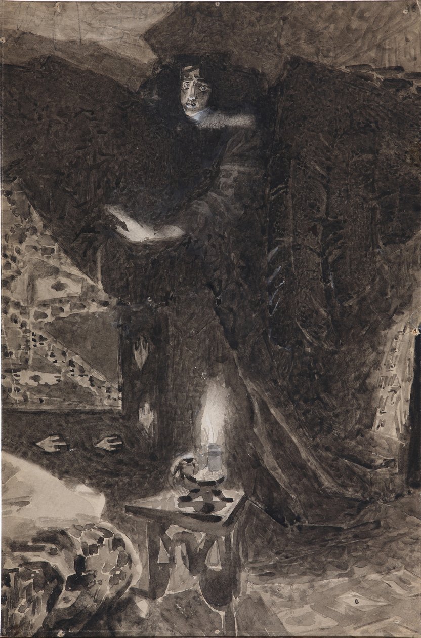 رسم توضيحي لقصيدة الشيطان بواسطة ميخائيل ليرمونتوف ، 1890-1900 بواسطة ميخائيل الكساندروفيتش فروبل
