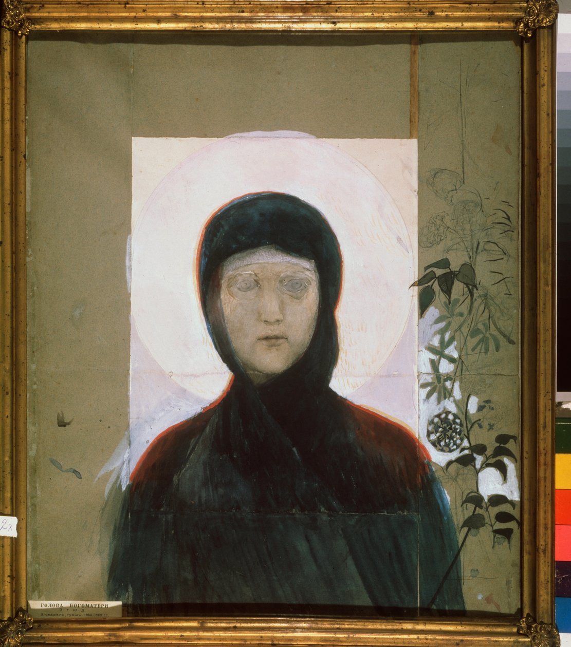 La Vierge (العذراء) - عمل ميخائيل ألكساندروفيتش فروبل (فروبيل) (1856-1910) ، غواش على ورق بواسطة ميخائيل الكساندروفيتش فروبل