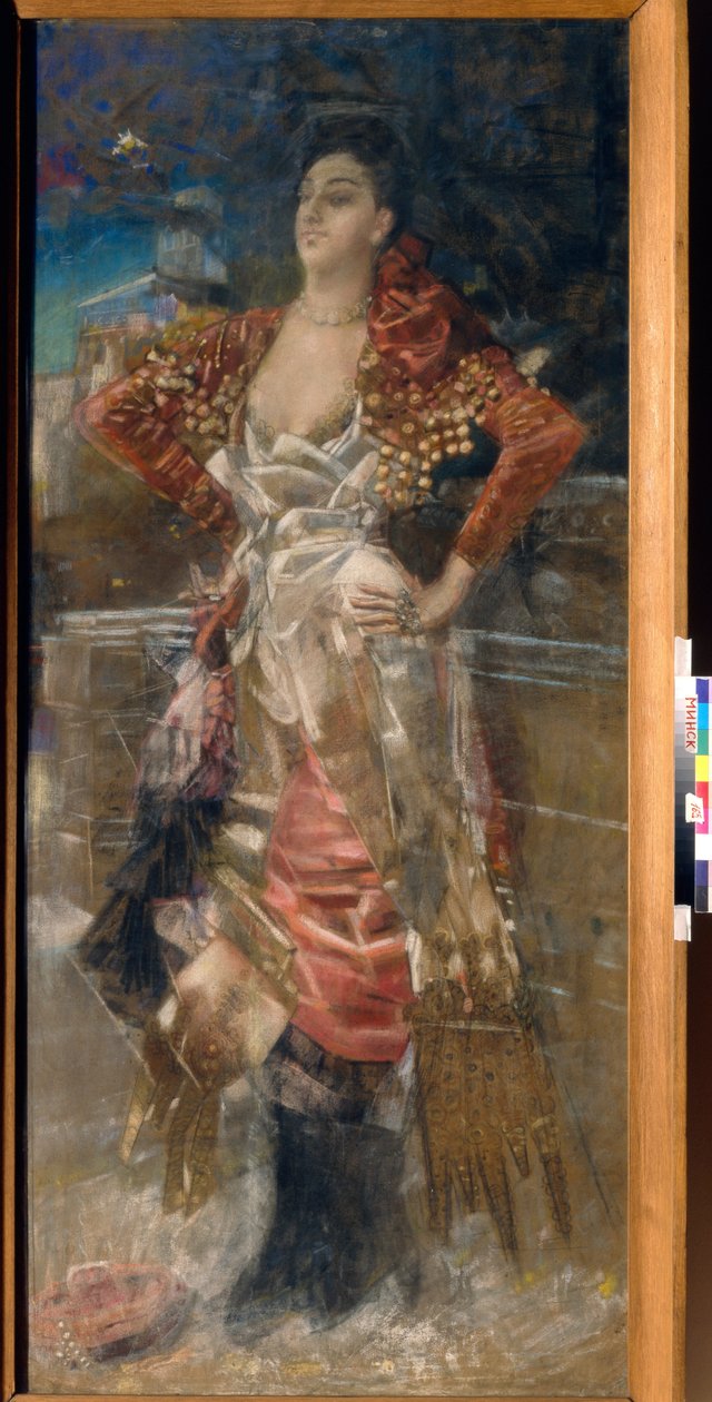 صورة للراقصة والممثلة كارولين (كارولينا) أوتيرو ، المعروفة باسم لا بيل أوتيرو (1868-1965). مجاملة من Belle Epoque. عمل ميخائيل الكسندروفيتش فروبل (فروبيل) (1856-1910) ، باستيل على قماش بواسطة ميخائيل الكساندروفيتش فروبل
