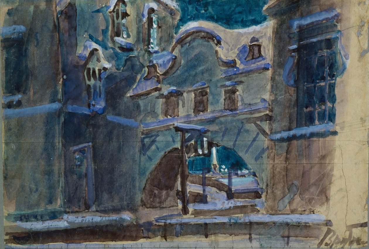 تصميم المسرح للأوبرا ملكة المجارف بقلم تشايكوفسكي ، 1901 بواسطة ميخائيل الكساندروفيتش فروبل
