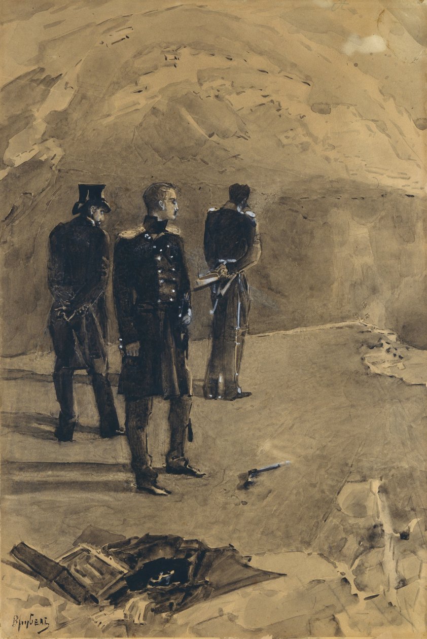 مبارزة Pechorin و Grushnitsky. رسم توضيحي لرواية "بطل عصرنا" بقلم ميخائيل ليرمونتوف ، 1891 بواسطة ميخائيل الكساندروفيتش فروبل