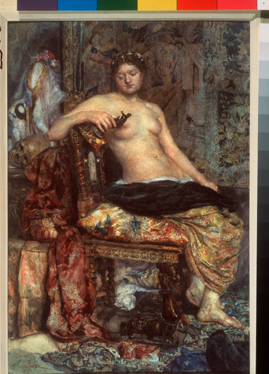 نموذج في تأثيث عصر النهضة - عمل ميخائيل ألكساندروفيتش فروبل (فروبيل) (1856-1910) ، ألوان مائية على ورق بواسطة ميخائيل الكساندروفيتش فروبل