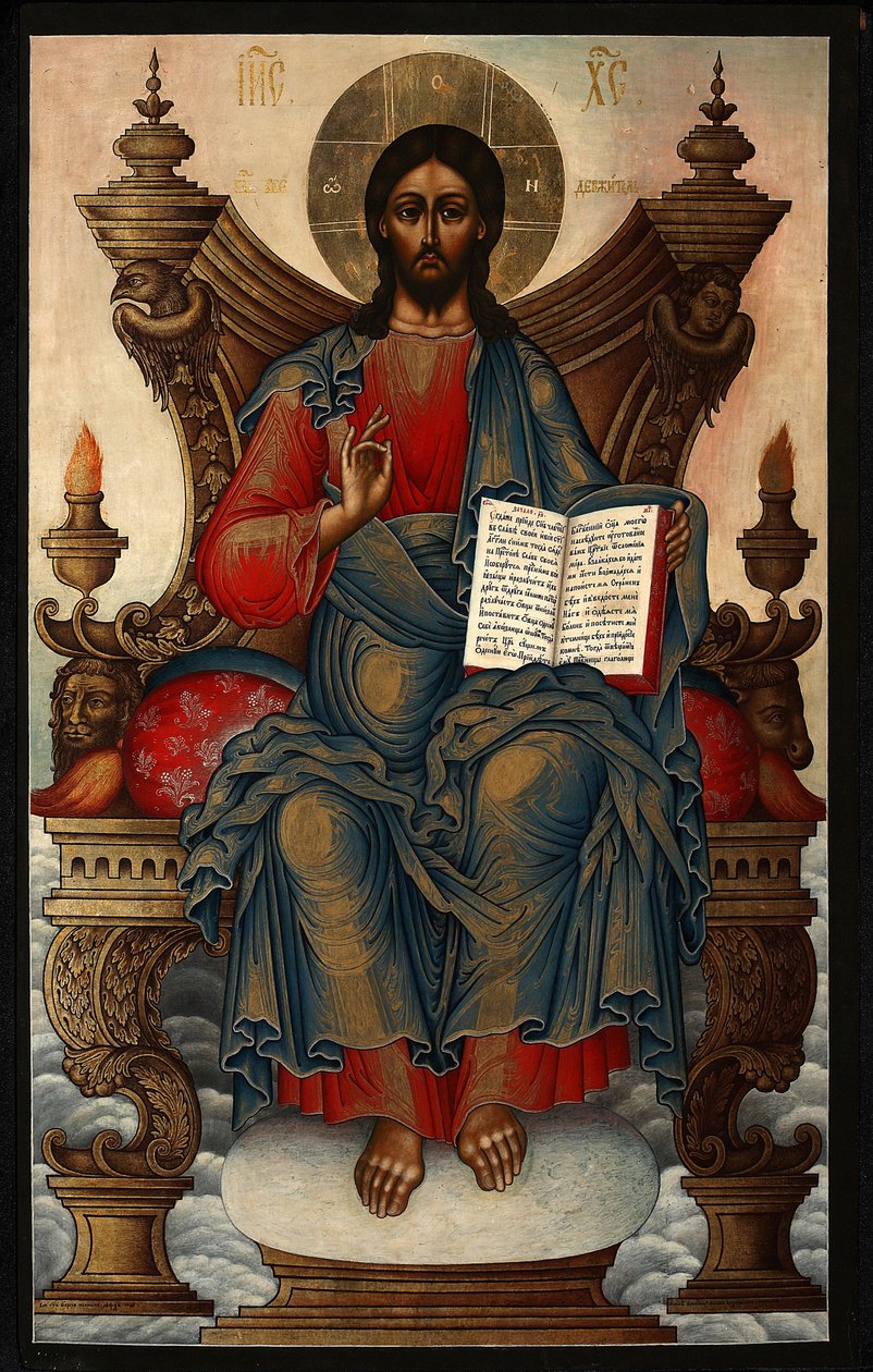 المنقذ المتوج - سوبلياكوف ، ميخائيل أليكسييفيتش (1722-1799) - 1762 - تمبرا على اللوح - 92.5 × 60 - مجموعة خاصة بواسطة ميخائيل أليكسييفيتش سوبلياكوف