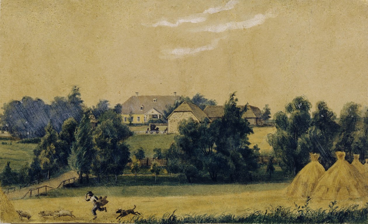 عزبة بريوتينو ، 1830s بواسطة ميخائيل إيفانوفيتش ليبيديف